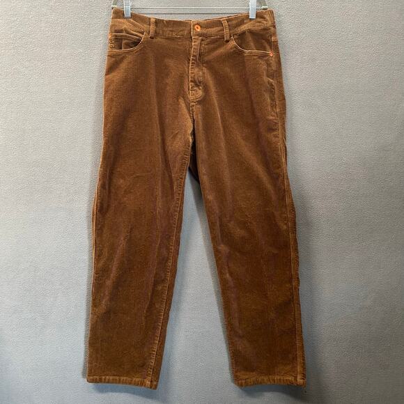 Aelfric Eden Retro Skater Corduroy Pant Mens XXL Brown Elastic Waist Pockets - Picture 1 of 13